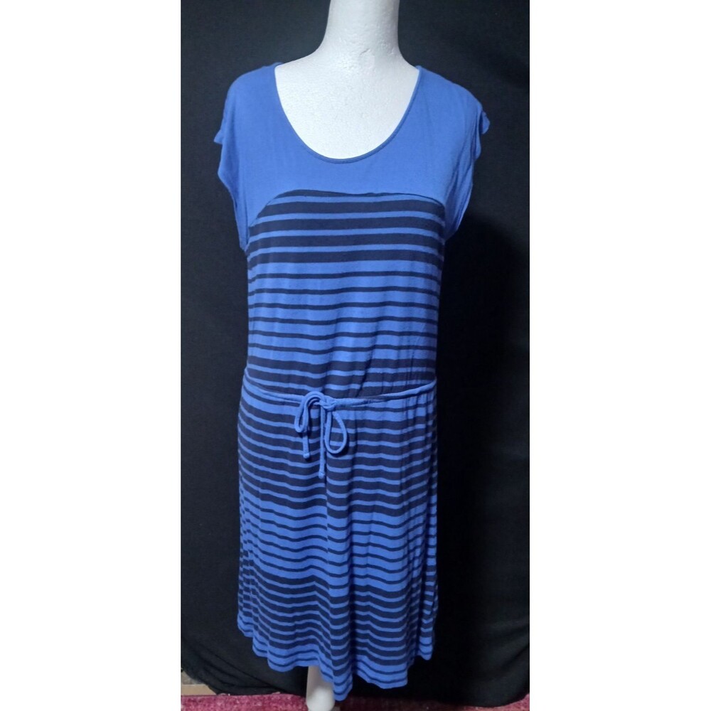 Old Navy Blue Stripe Short Sleeve Dress Small